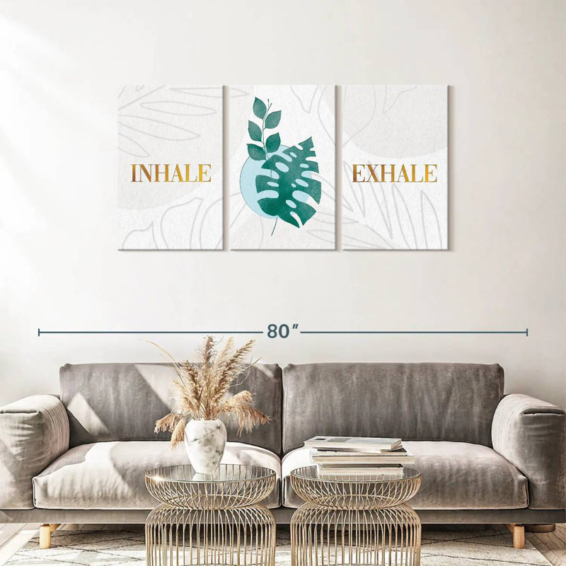 «Inhale Exhale Zen III», reproduction sur toile, H 27 po x l 56 po x P 1,25 po