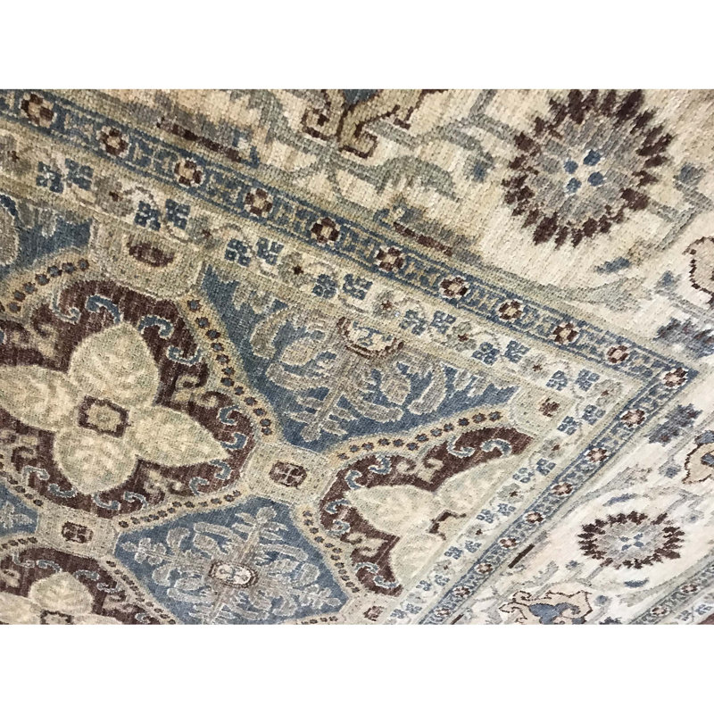 Ziegler Wool Oriental Area Rug in Brown/Beige/Blue