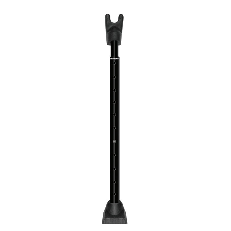 2-in-1 Door Stopper/Door Knob Jammier, Sliding Door Block/Security Bar - Durable & Rugged Latch, Black