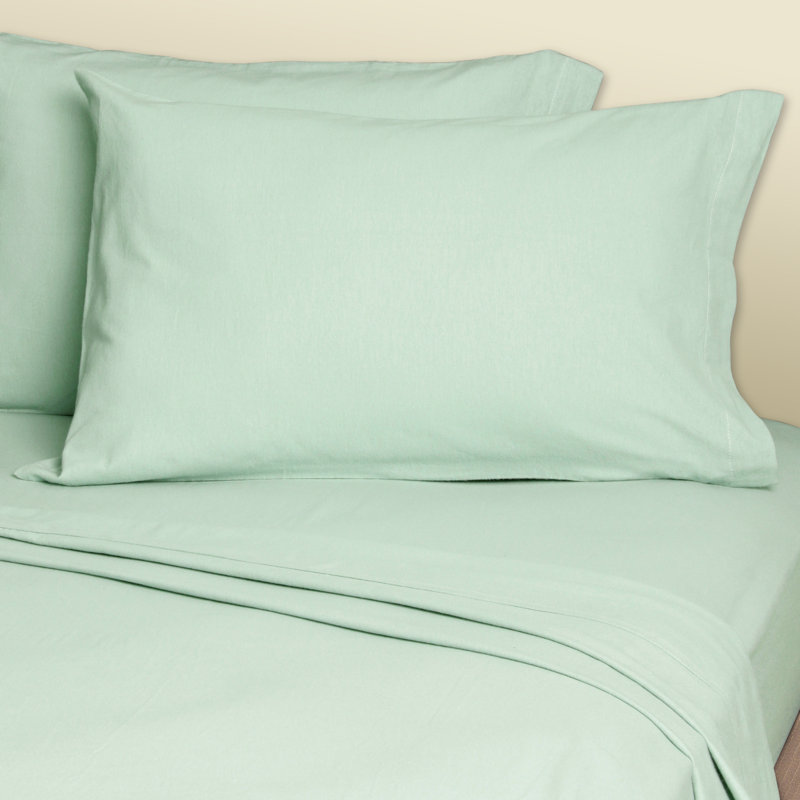 Cotton Blend Sheet Set, King Sheet Set + Fitted Sheet + 2 Pillowcases, Orange