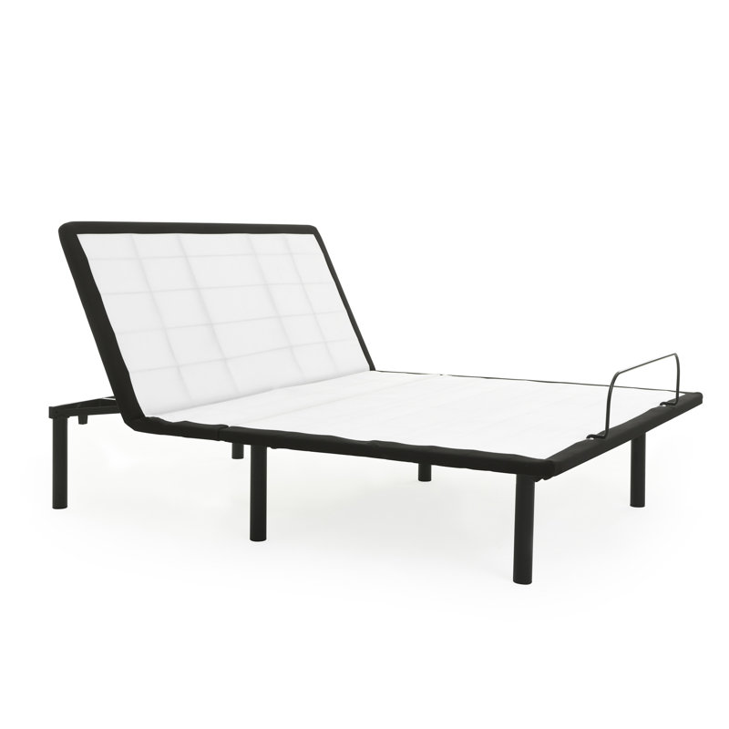 Base entièrement réglable en métal gris pour lit, réglage tête haute par télécommande filaire, confort accru pour les articulations, profondeur de 73,73 po, largeur de 53,6 po, hauteur de 14,61 po, lit de 80 po, gris, design, télécommande, facilité