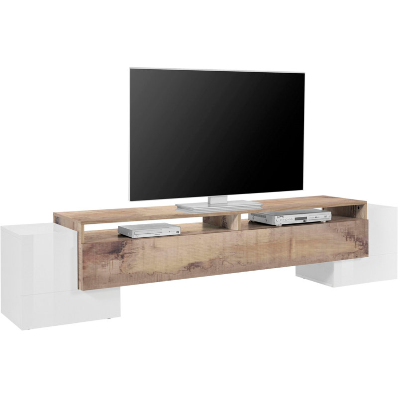 Meadowlands Unfinished TV Stand for TVs up to 70", White/Brown