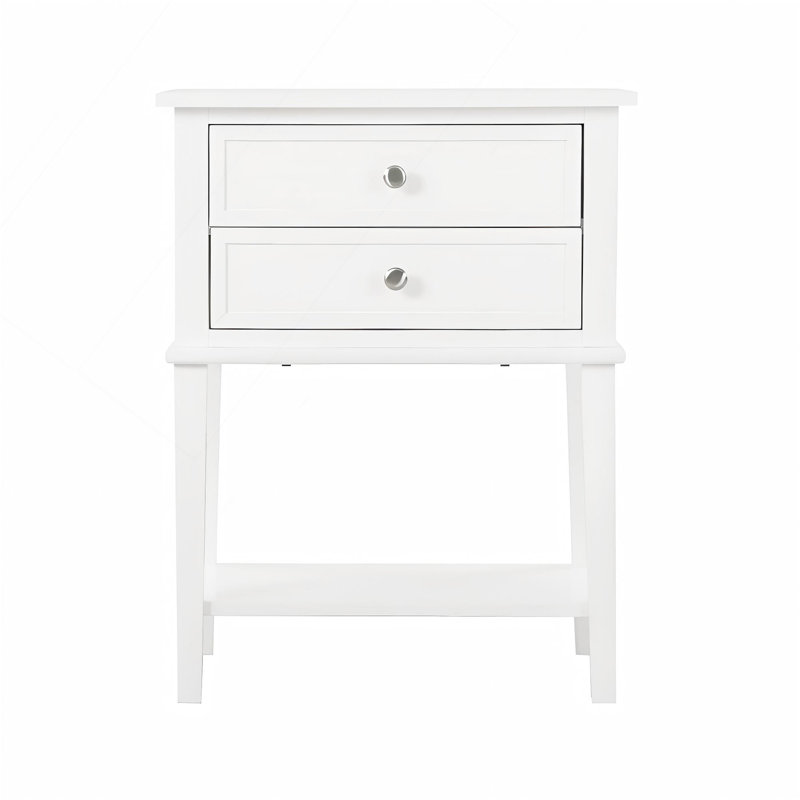 Elegant Contemporary Nightstand, White