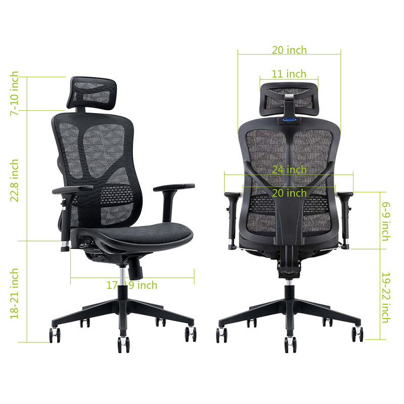 Chaise de travail ergonomique en filet Verendrye