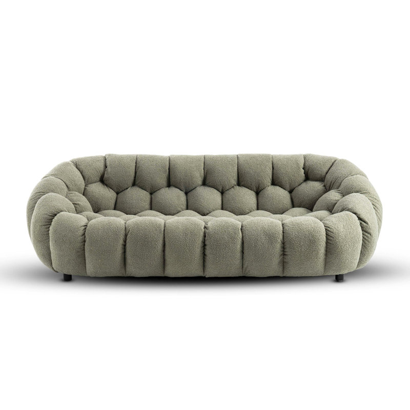 Low-Profile Boucle Brosen Sofa, Sage Green, 3