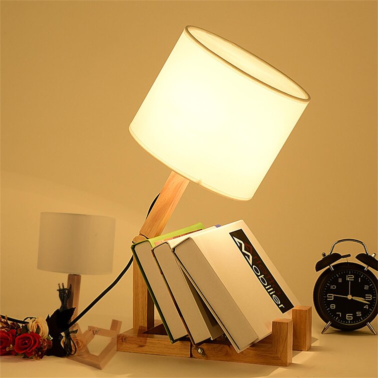 Trinx Embrace Adjustable Solid Wood Novelty Lamp
