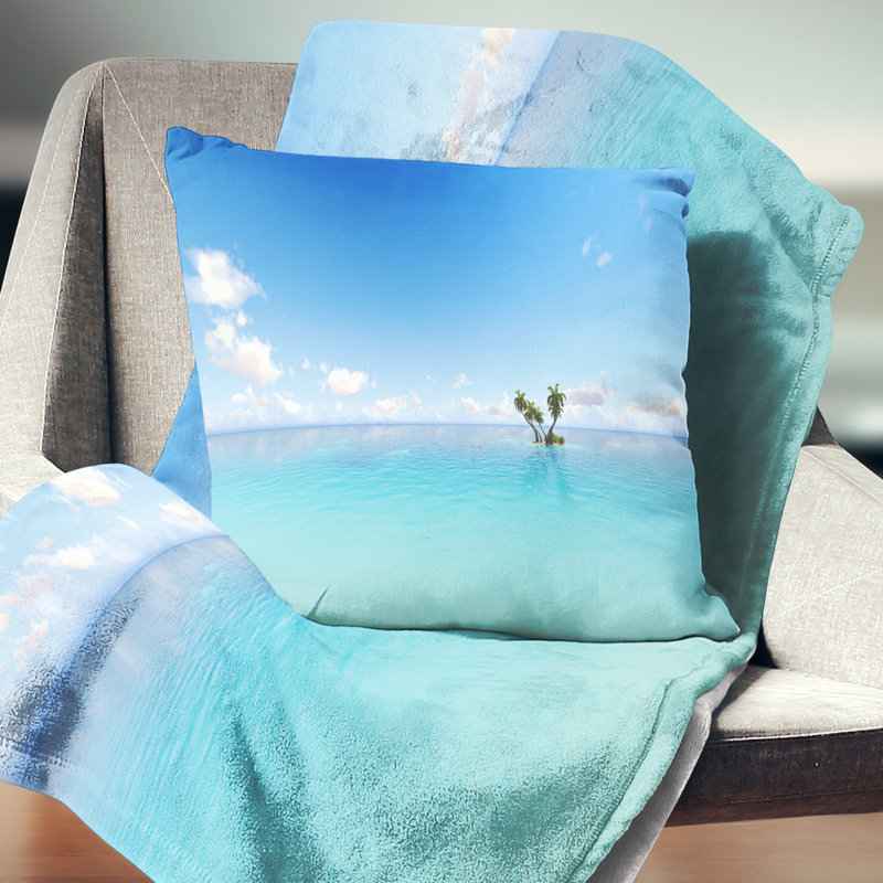 Coussin seascape de mer corails island, 16 po x 1 po, Coussin décoratif