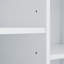 Armoire de rangement pour salle de bain avec portes et tiroirs, panier à linge inclinable, plusieurs espaces de rangement, style autoportant, tablette ouverte, tablette réglable, blanc-1416301471