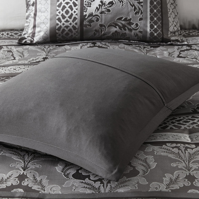 7 Piece Grey King Comforter - Luxury Bedding