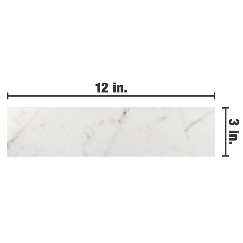 Classico Carrara 3" x 12" Ceramic Stone Look Subway Wall Tile