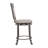 Luker 5-Piece Wood and Metal Counter Height Dining Set with Upholstered Swivel Stools