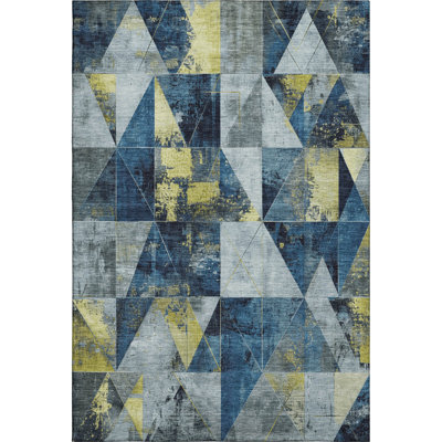 Premium Machine Washable Mayfield AMF1888 Geometric Rug
