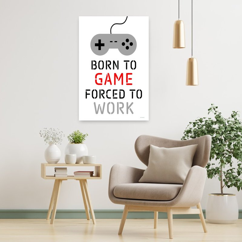 «Born To Game», art mural moderne abstrait contemporain, H 32 po x l 32 po