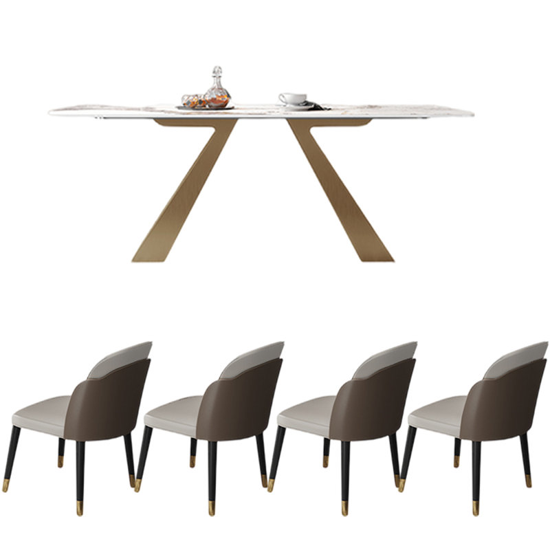 Ensemble de table de salle à manger rectangulaire de style nordique, H 29,5 po x l 70,9 po x L 35,4 po