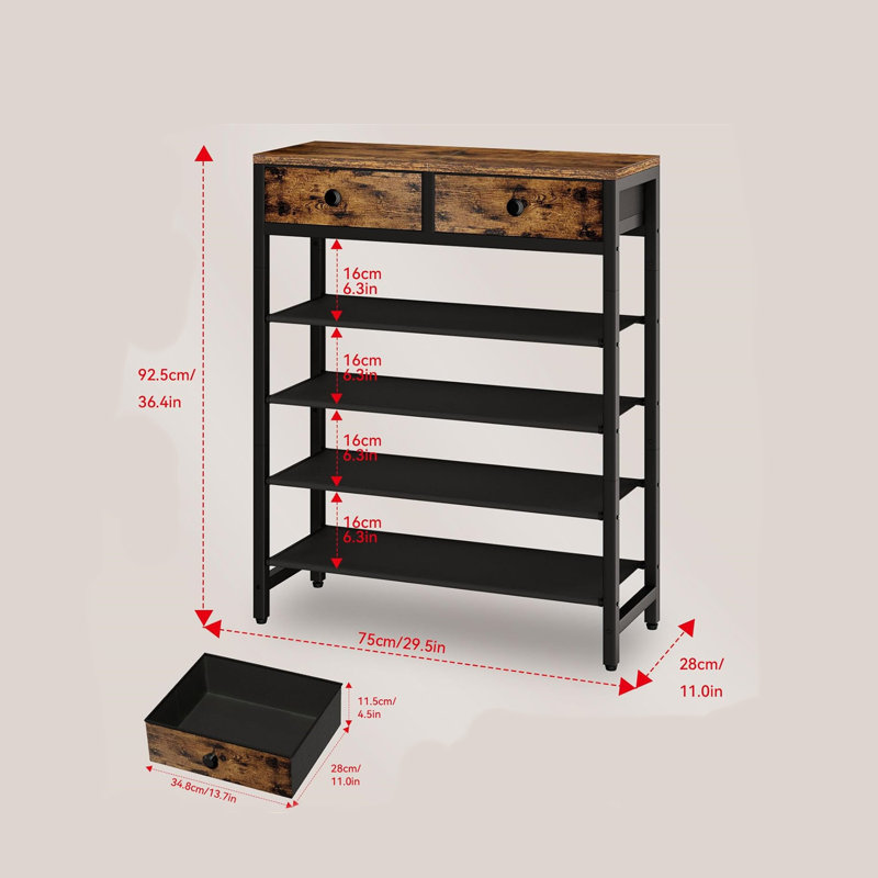 16 Pair Shoe Rack
