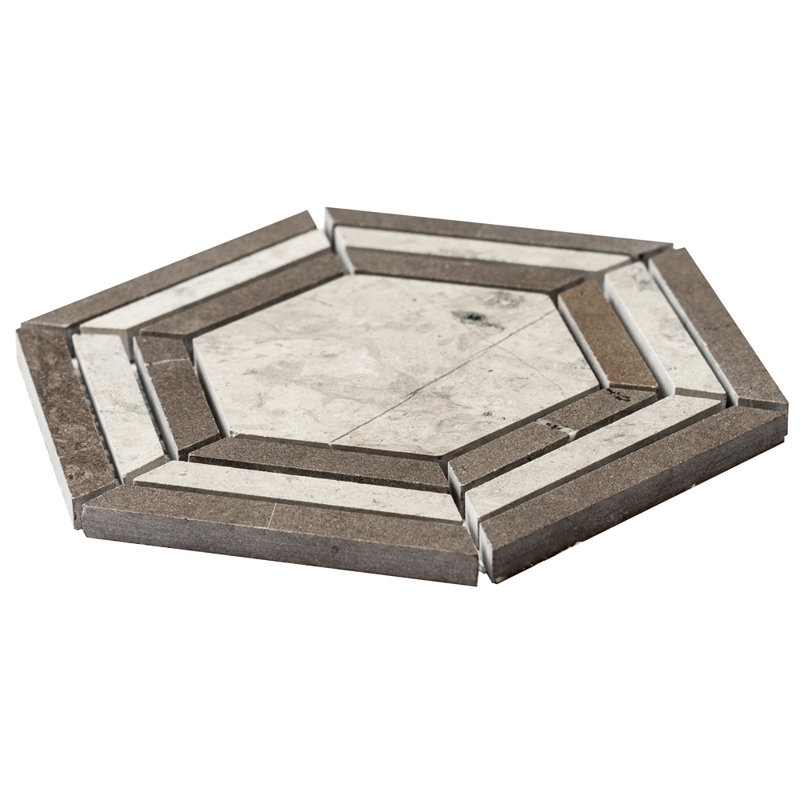 Santorini 4"x4" Natural Stone Mosaic Wall & Floor Tile, Taupe