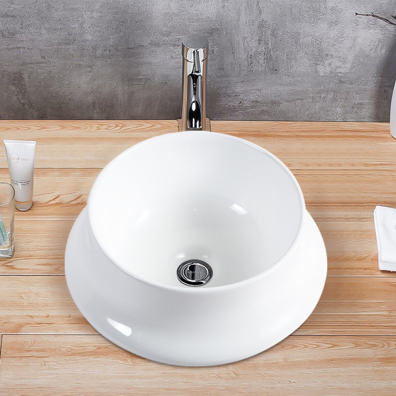 Lavabo vasque en céramique blanche