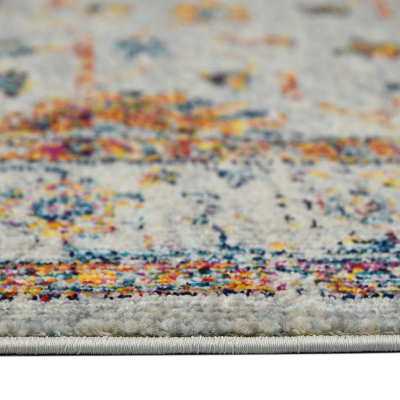 Ivory Rectangular Synthetic Easy Care Spot Rug 2' x 3'