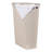  Slim Laundry Hamper, Clothes Basket, Lid, Linen Design, Plastic-1248325448