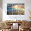 Grand coucher de soleil sur toile 3 pièces-408698751