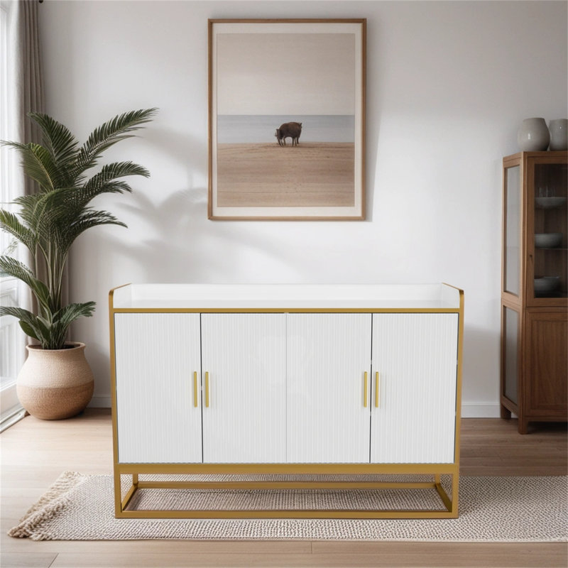 Lyah 47'' Wide Storage Cabinet, White