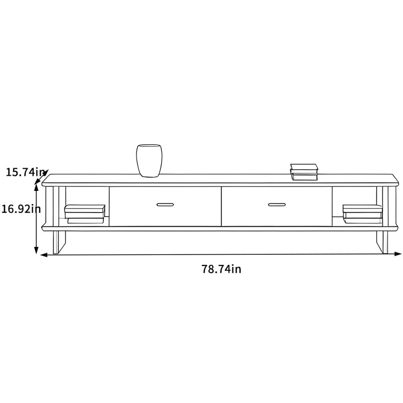 Solid Wood Rectangular Storage Coffee Table