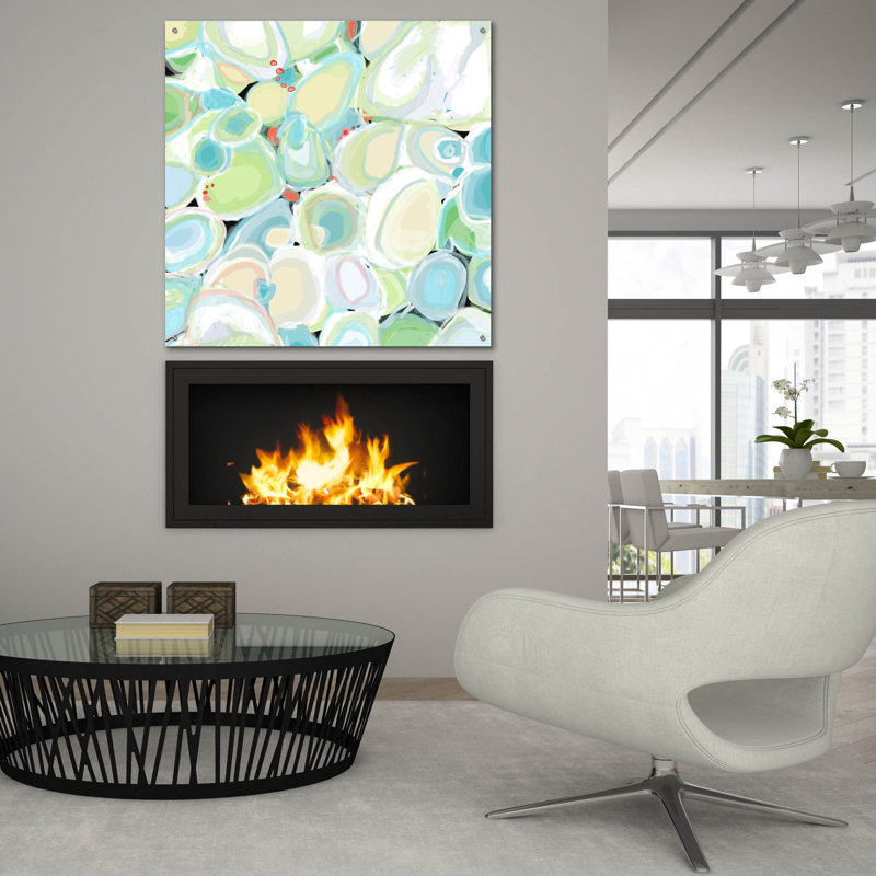 «Mint Cocktail» par Jan Weiss, art mural en verre acrylique, H 36 po x l 36 po x P 0,2 po