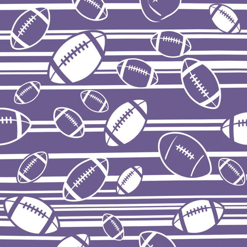 Couvertures rayées de football, L 50 po x H 60 po, Medium Purple White