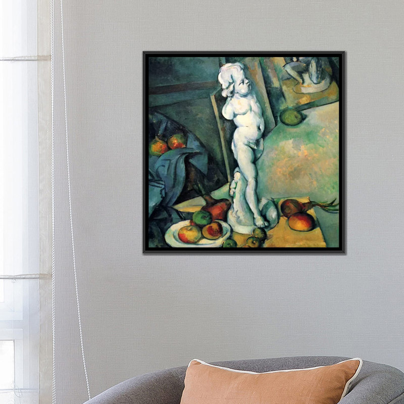 «Still Life with Cherub» par Paul Cezanne, reproduction d'art sur toile tendue, H 26 po x l 26 po x P 1,5 po, Pas de tapis