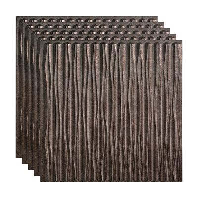 23'' L x 23'' W Embossed Vinyl Glue Up Ceiling Tile