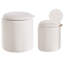 BEREA 40cm Wide Round Solid Colour Pouffe Ottoman with Storage