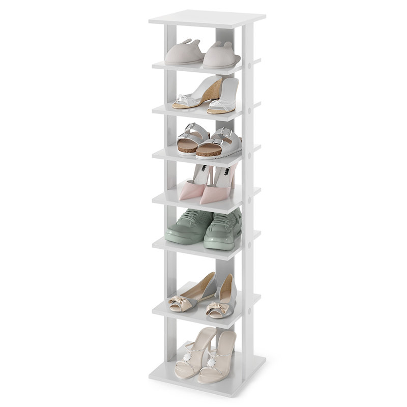 7 Pair Shoe Rack, Gray