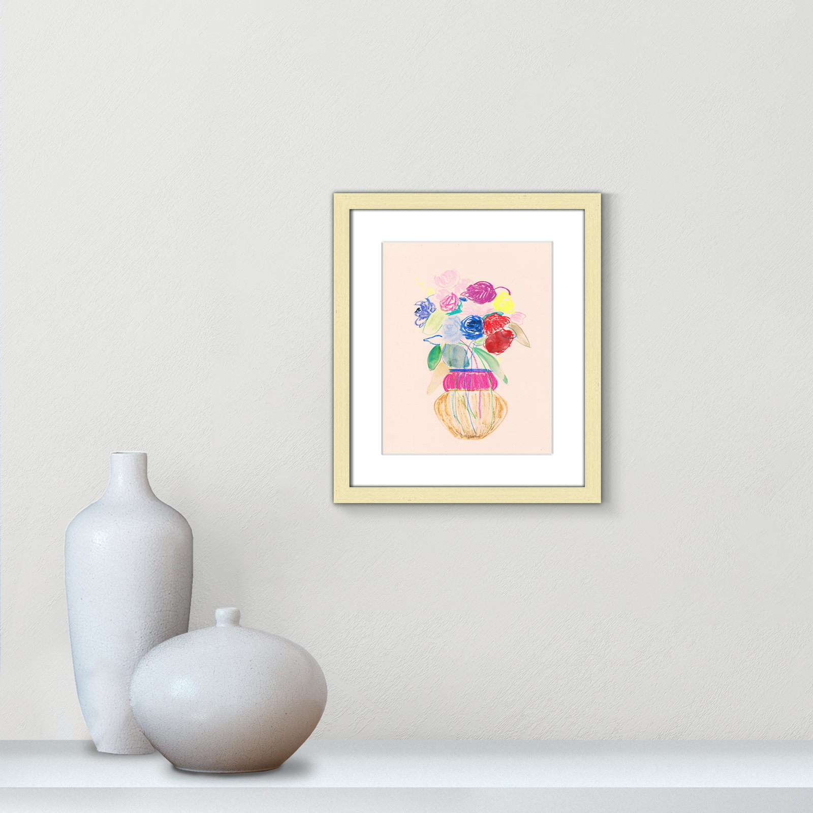 Simple Floral Collection "Simple Floral II" Print by Bea Dina, White, 15" H x 13" W x 1.25" D
