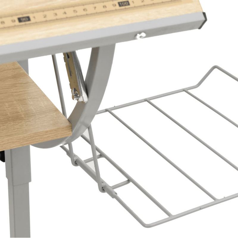Arven Metal Base Writing Desk, Brown