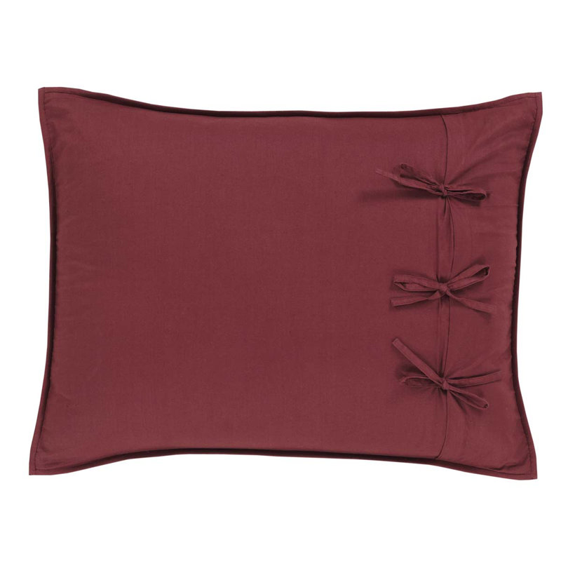 Burgundy and Tan Cotton Patchwork Star Standard Sham