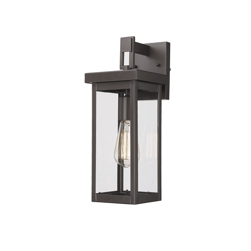 Barkeley Tall Steel Outdoor Wall Sconce, 16" H x 6" W, Powder Coated Bronze