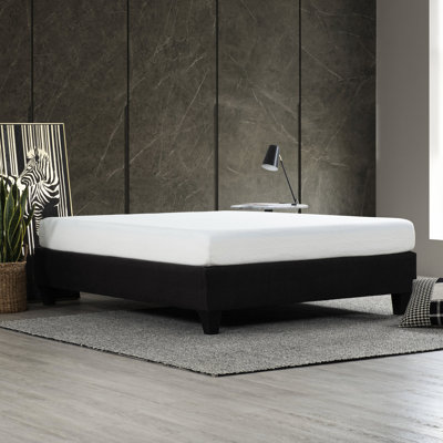 Base de lit tapissier gris foncé