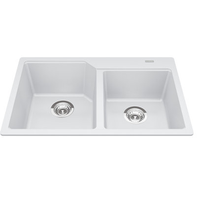 Évier de cuisine à double cuve encastrée avec crépine L 31 po x l 20 po