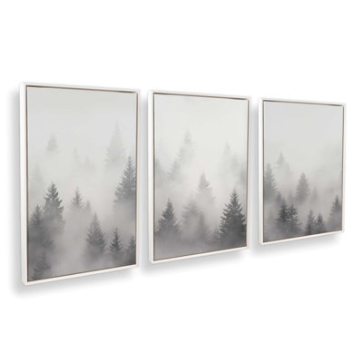 Foggy Echoes, ensemble de 3 toiles encadrées