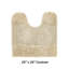 Tapis pour salle de bain 100% coton touffeté Granada, doux, absorbant et antidérapant, lavable à la machine Tapis de toilette de luxe uni en forme de U pour salle de bain, s'adapte autour de la base de toilette, 20 po x 20 po, sable-107336111