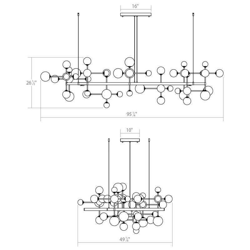 Nebula 19 - Light LED Chandelier, Satin Black
