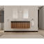 Meuble-lavabo mural 60 po avec lavabo, lavabo en résine noire à double rebord épais, ensemble KD-1622927984-1622927986