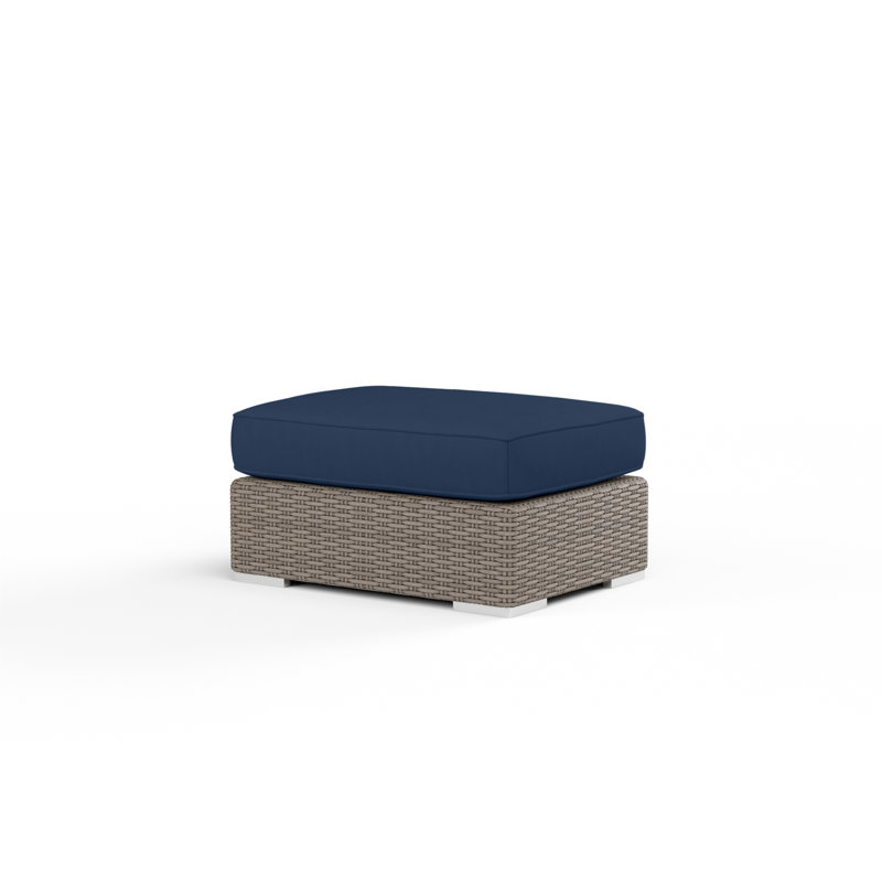 Coronado Outdoor Ottoman, Light Brown, Echo Midnight Sunbrella®