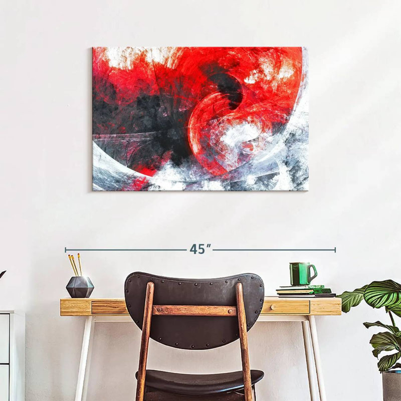 Avery Red Whirlpool Abstract, 24" H x 36" W