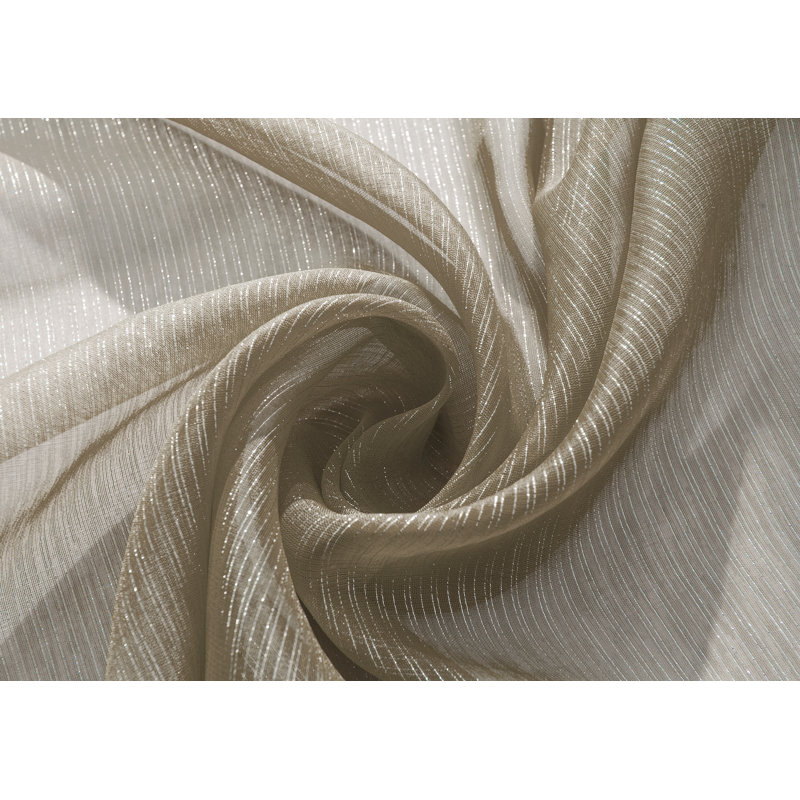 Agathla Sheer Grommet Single Window Curtain Panel, Taupe, 54" W x 84" L