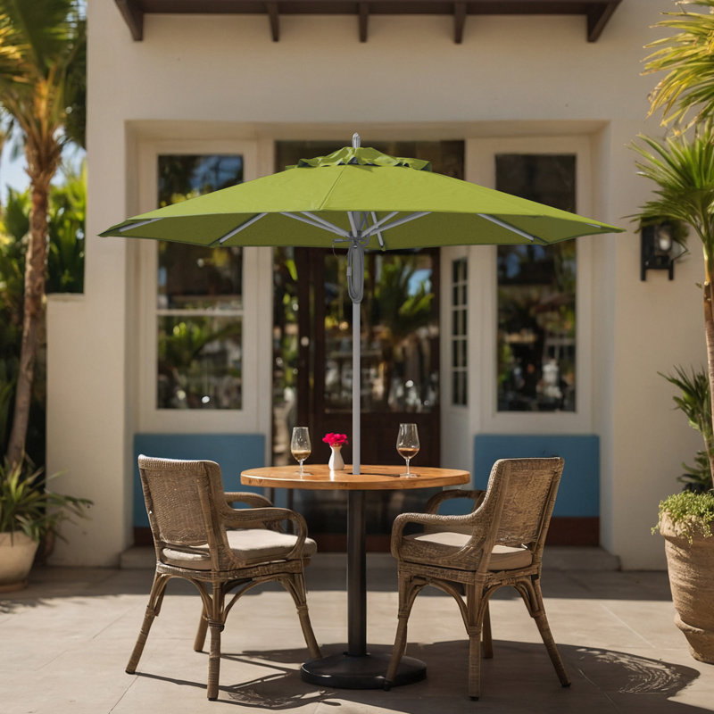 Parasol de patio blanc en aluminium 9 pi, Limette