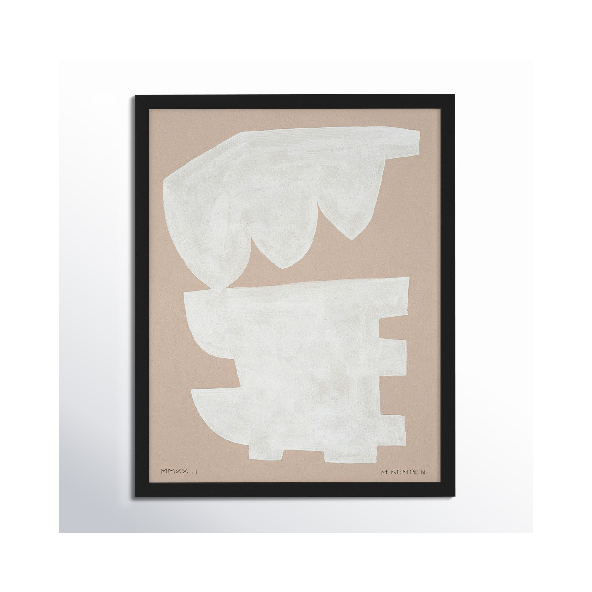 Modules In White 1 by Michael Kempen, Black Framed, 16" W x 20" H