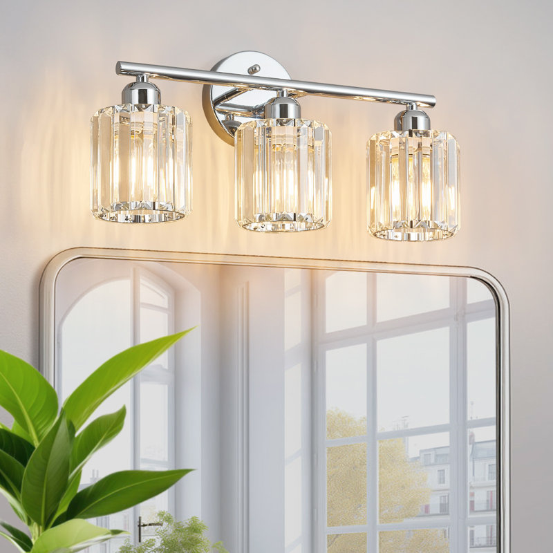 Luminaire de salle de bain Kyneisha, Trois lumières, Chrome chrome
