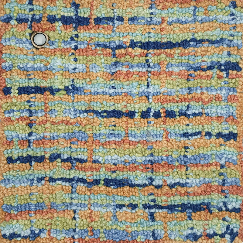 Tweedy Handmade Hand Tufted Wool Orange/Blue/Green Rug, Runner 2'6" x 8'