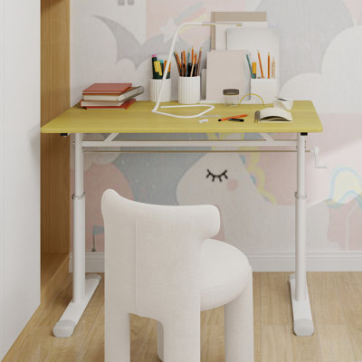 Bureau d'étude réglable adapté aux enfants et aux adultes, bureau à domicile multifonctionnel réglable en hauteur, design compact, dimensions du bureau: 60 cm x 100 cm